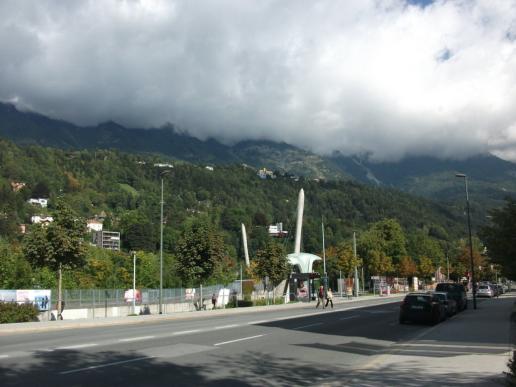 ...die Berge immer noch in Wolken...