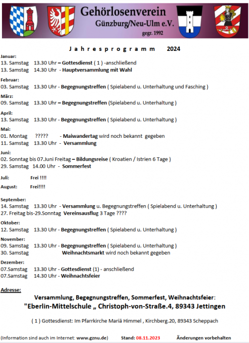 Jahresprogramm 2015